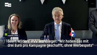Geert Wilders‘ PVV Wahlsieger: "Wir haben das mit drei Euro pro Kampagne geschafft, ohne Werbespots"