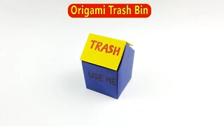 Origami Trash Bin Step by Step - Easy Paper Crafts