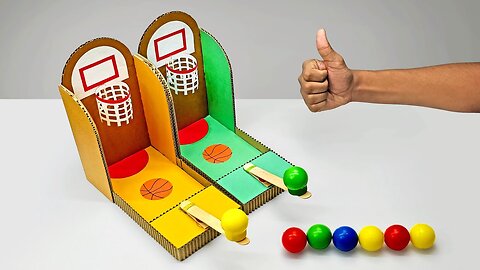 DIY Multiplayer Basketball Arcade Game From Cardboard | How made Toy for Kids