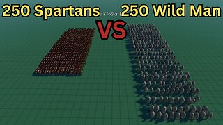 250 Spartans Versus 250 Wild Man || Ultimate Epic Battle Simulator