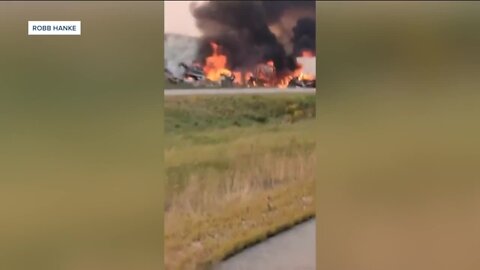 Two dead after fiery crash involving 2 semi-trucks; I-43 reopens near Belgium