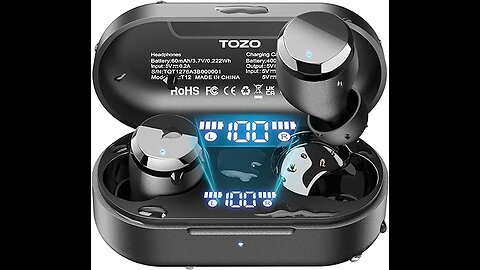 TOZO T12 (Compact Ergonomic Edition) Wireless Earbuds