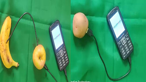 how you can use an apple and your banana to charge your phone when no charger is nearby.