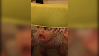 Baby Tries To Bite Her Way Out
