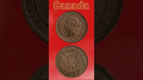 Canada 1 Cent 1887.#shorts #coinnotesz