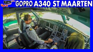 Landing AIR FRANCE Airbus A340-300 at ST MAARTEN | 6 Pilot GoPro Views