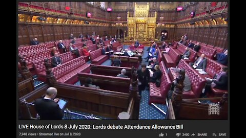 UK Parliament House of Lords livestream