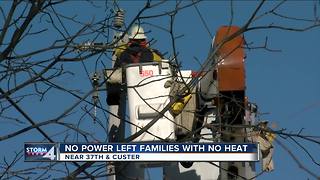 Power outage left hundreds without heat