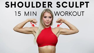 15 Minute 🔥 Shoulder Sculpt Workout, at home with Ambree