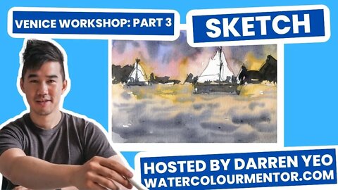 Watercolour Scene: Boats and Water (Apply wet-in-wet and wet-in-dry techniques)