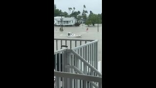 Boats driving on floodwater in Everglades City, FL | Video Credit: Kendell Wooten