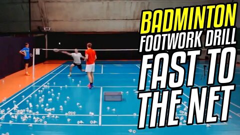 Badminton Footwork Drill - FAST to the Net - featuring Tobias Wadenka