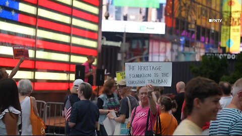 "We are at war!" - Stop Project 2025 Protest interrupted by Trump Supporters in NYC