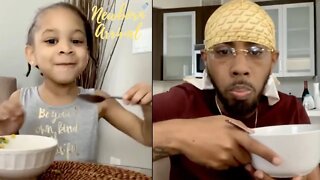 JoJo Simmons & Daughter Mia Have A Cereal Eating Race! 🥣