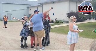 Drag Queen To Crowd "The Demons Are In The Church!" At Protest Outside Drag Event At Church!