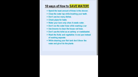 10 way to save water 💧