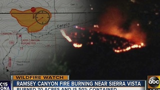 Fire continues to burn near Sierra Vista