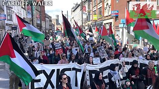 March for Palestinian Land, High Street, Cardiff Wales