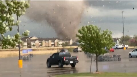 Up Close Kansas Tornado Rips Through Buildings