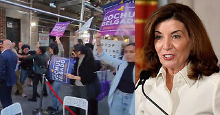 Woman Protesting Gov. Hochul Rally Choked By Man