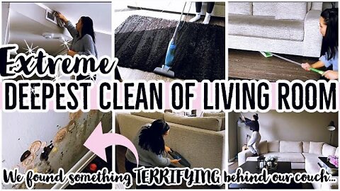 *EXTREME* DEEPEST CLEAN OF LIVING ROOM 2021 | ULTIMATE SPEED CLEAN WITH ME MOTIVATION | ez tingz