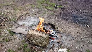 Taste of live food on a fire