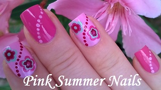 Simply Pink Floral Nails