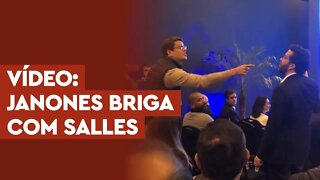 Vídeo: Janones e Ricardo Salles brigam nos bastidores do debate da Band