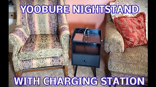 Yoobure Nightstand, End Table with Charging Station, Drawer