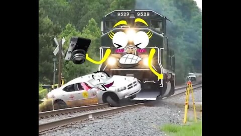 Funny Videos Train Crash | Monster Trains Crush Cars on Railroad - Woa Doodland