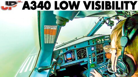 Airbus A340-300 LOW VISIBILITY TAKEOFF | Charleroi Belgium