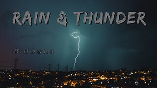 Thunder & Rain sounds with a dim screen [8 hours]