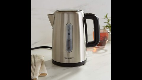 Amazon Basics Stainless Steel Fast, Portable Electric Hot Water Kettle for Tea and Coffee,
