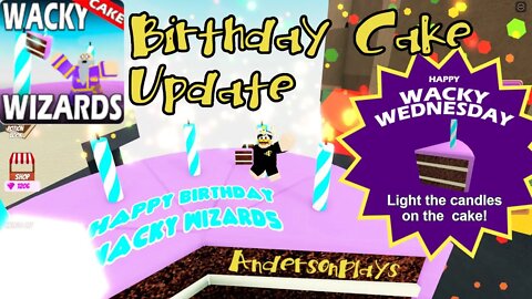 AndersonPlays Roblox Wacky Wizards 🎂BIRTHDAY UPDATE🎂 - How to Get Cake - Birthday Cake Update