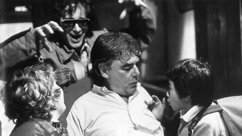 Richard Donner directing on the set of The Goonies
