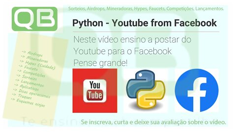 #Dica - #Python #Youtube from #Facebook - #AutoPost - Primeiro Script - Part 2 - #passiveincome