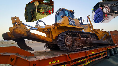 Heavy machinery transporter tire exploded