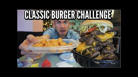 FAMOUS AMERICAN BURGER CHALLENGE | Big Classic Hwy 55 Burger Challenge | Man Vs Food