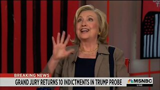 Hillary Clinton Bursts Out Laughing When Asked About Trump Indictment