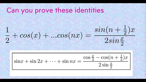 sinx+sin2x+sin3x+...+sin nx, cosx+cos2x+cos3x+cos 4 x+...+cos nx