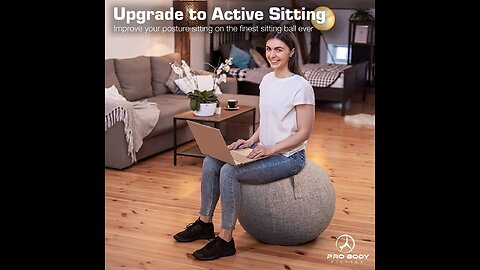 ZENY Exercise Ball Chair Yoga Ball Fitness Pilates Ball with Stability Base & Resistance Bands...