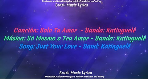 Brazilian Music: Just Your Love - Band: Katinguelê
