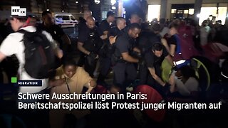 Schwere Ausschreitungen in Paris: Bereitschaftspolizei löst Protest junger Migranten auf