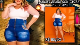 🛑 SHORT JEANS PLUS SIZE COM LYCRA