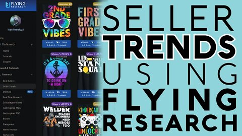 Amazon Merch Seller Trends Using Flying Research - BSR Winners Tool for Selling Shirts On Demand