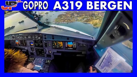 Airbus A319 Landing at Bergen Norway | GoPro Flight Deck View
