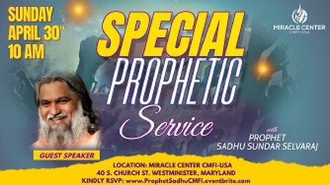 Prophetic Encounter Service with Prophet Sadhu Sundar Selvaraj!!!