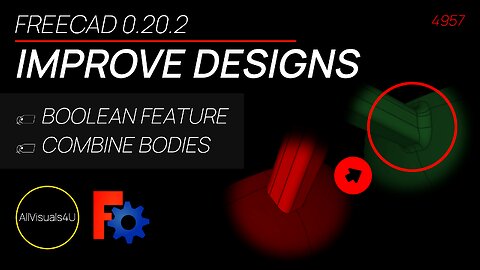 ⚠ Improve Your Designs - How To Combine Bodies In FreeCAD - FreeCAD Boolean Tutorial