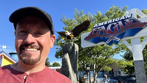 Off Ride Footage of AMERICAN EAGLE at SIX FLAGS GREAT AMERICA, Gurnee, Illinois, USA