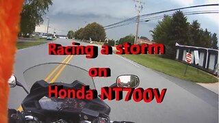 Racing a thunderstorm on my Honda NT700V motorcycle